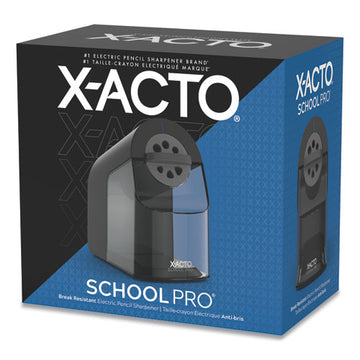X-ACTO® Model 1670 School Pro Classroom Electric Pencil Sharpener, Ac-powered, 4 X 7.5 X 7.5, Black-gray-smoke freeshipping - TVN Wholesale